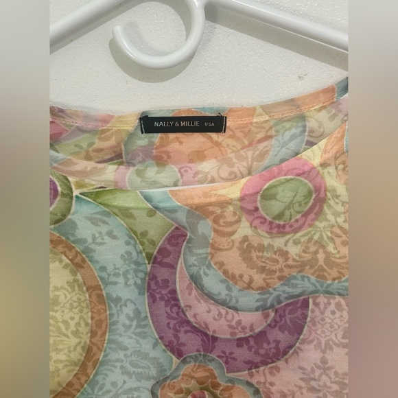 Nally & Millie Celestial Floral Long Sleeve Top Size Small Mutlicolor - Picture 2 of 4